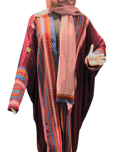 عباية  كوفية ملونة