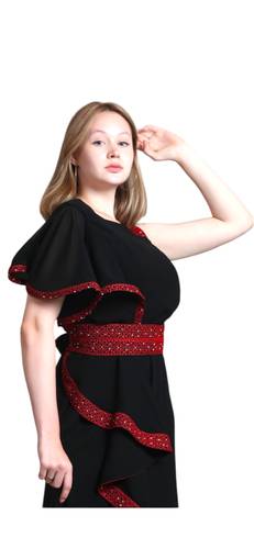 فستان فخم مع شال اضافي