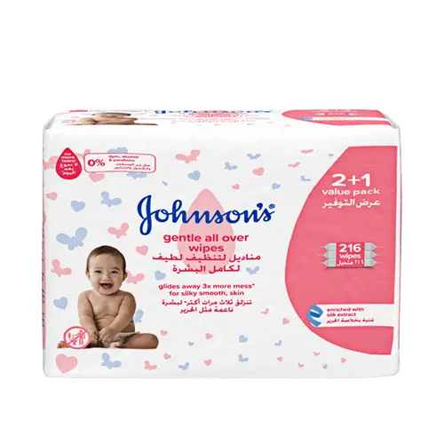 جونسون مناديل لتنظيف لطيف2+1 216منديل