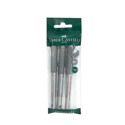 Liquid ink pens, 3 colors, 7 mm, blue, black, red