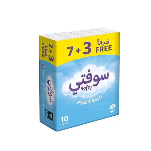 سوفتي مناديل وجه فلة 130منديل 7+3 مجان