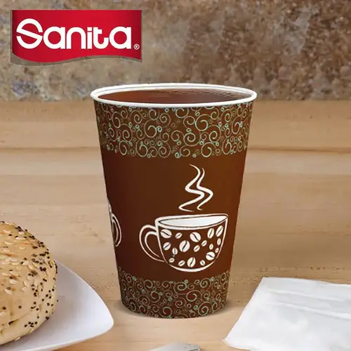 Sanita paper cups without handle, 50 cups, 9 ounces