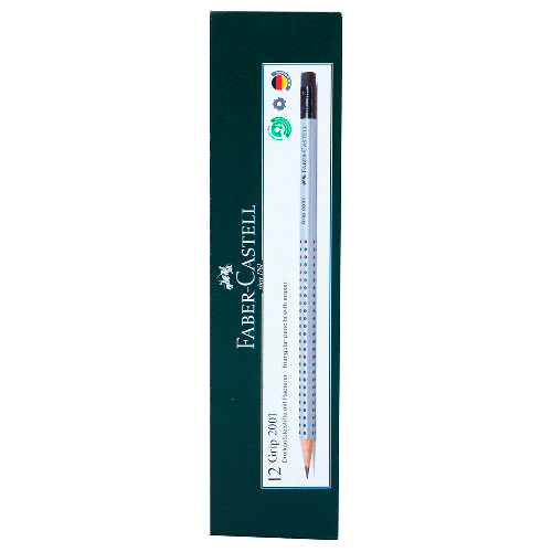 Faber-Castell 2001 Grip Pencil with Eraser, Gray
