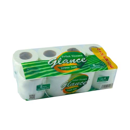 Glance ultra soft toilet paper 6+2 rolls for free