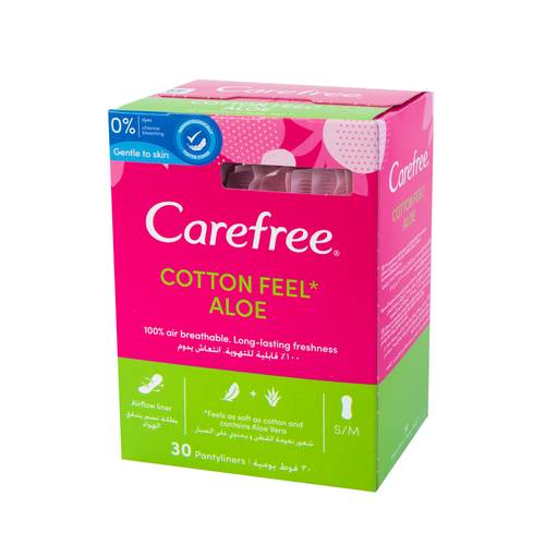 Carefree    Cotton feel Aloe  Pantyliners  , 30 Pantyliners