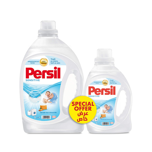 Persil liquid for sensitive skin 3 liters + 1 liter offer