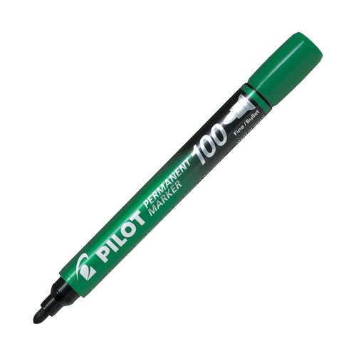 بايلوت قلم ماركر برأس مستدير 100 اخضر