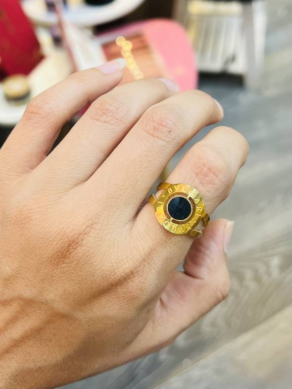 Black bvlag*ri ring free size 