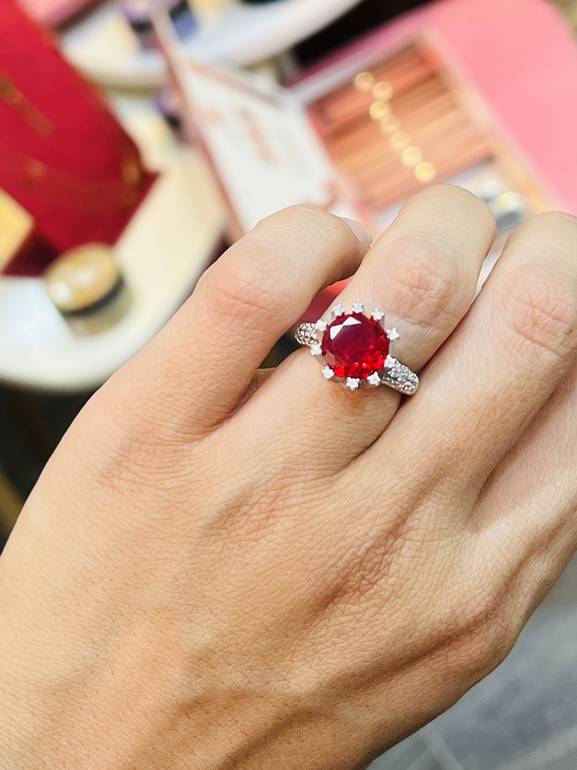 Red stone ring
