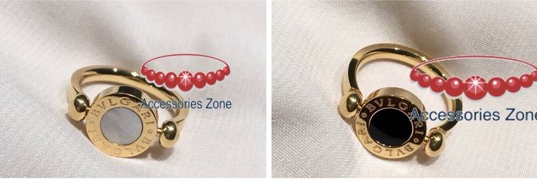 Double face bvlag*ri ring Gold