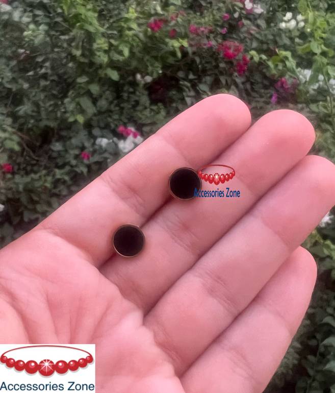 Stainless earring black stone 