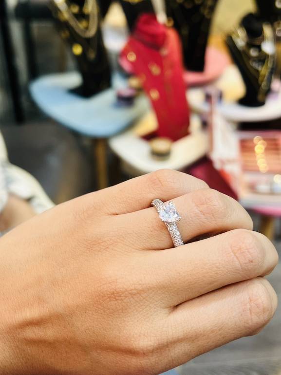 Small heart stone ring 