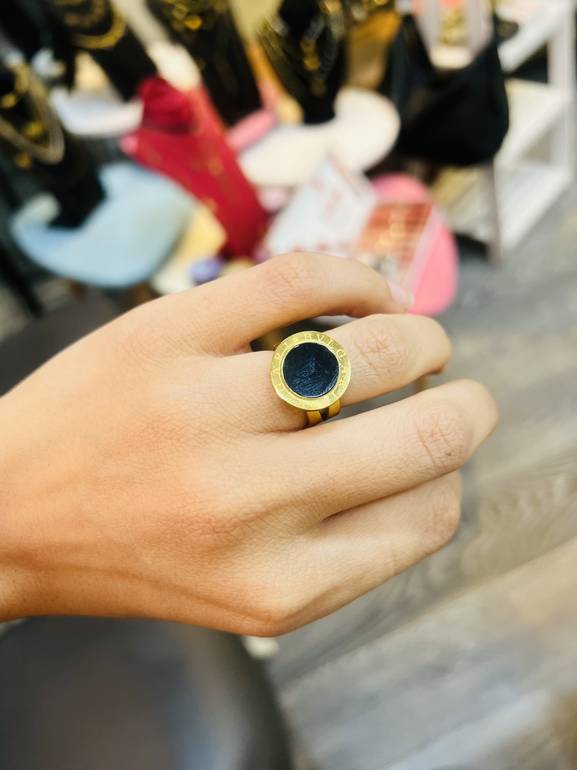 Gold bvlg*ri ring 