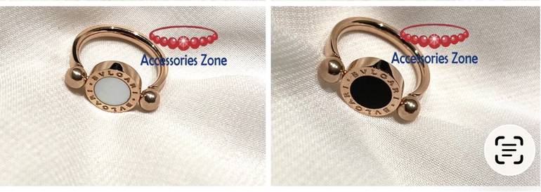 Double face bvlag*ri ring rose gold 