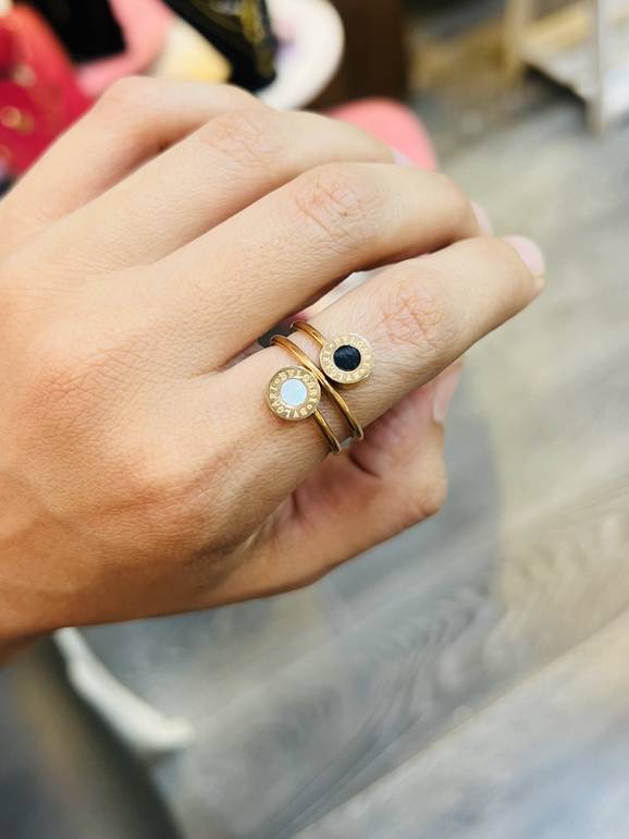 Rose gold bvlg*ri ring