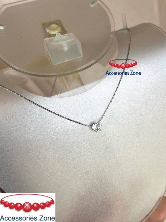 Silver stainless necklace with stone