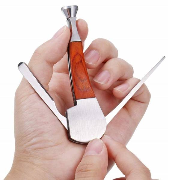 tobacco pipe cleaning tool Personalized Smoking Stainless Steel 3-in-1 Tool Set Customized Smoke Pipe Tool Reamer Tamper Poker Scoop Set Professional 4 Heads Tobacco Pipe