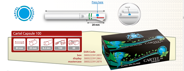 Filtered tubes CARTEL 100 CAPSULE
