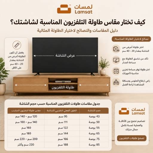كيف تختار مقاس طاولة التلفزيون المناسبة لشاشتك؟