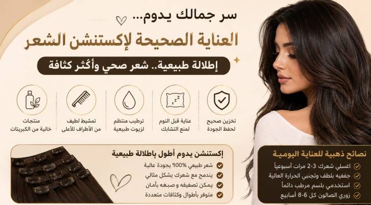 أهم النصائح لتمديد عمر إكستنشن الشعر والحفاظ عليه