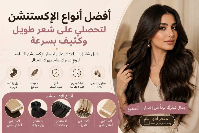 أفضل أنواع الإكستنشن لتحصلي على شعر طويل وكثيف بسرعة