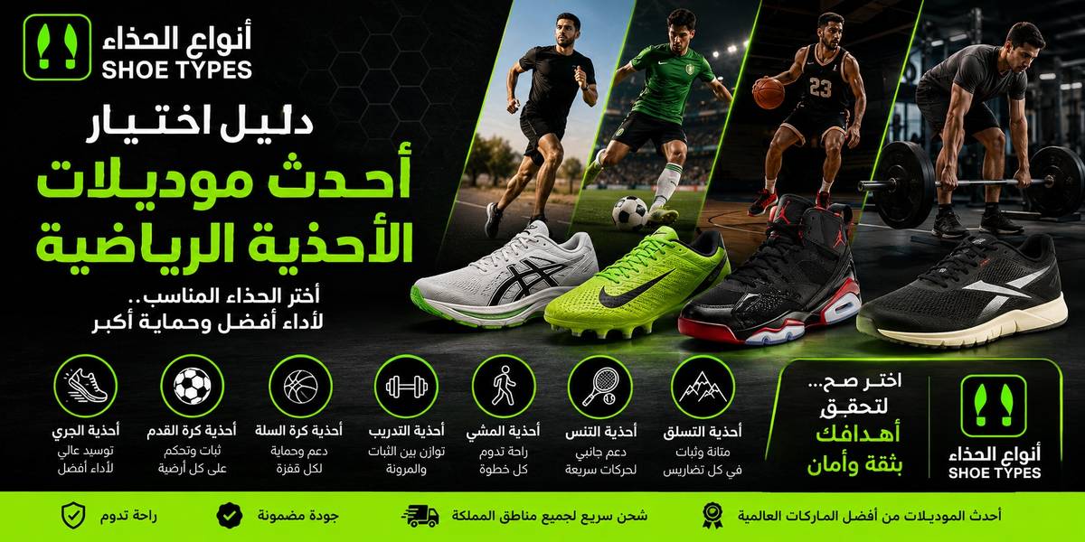 أفضل أنواع الأحذية الرياضية في السعودية لاحتياجاتك المختلفة: من الجري وكرة القدم إلى التمارين اليومية
