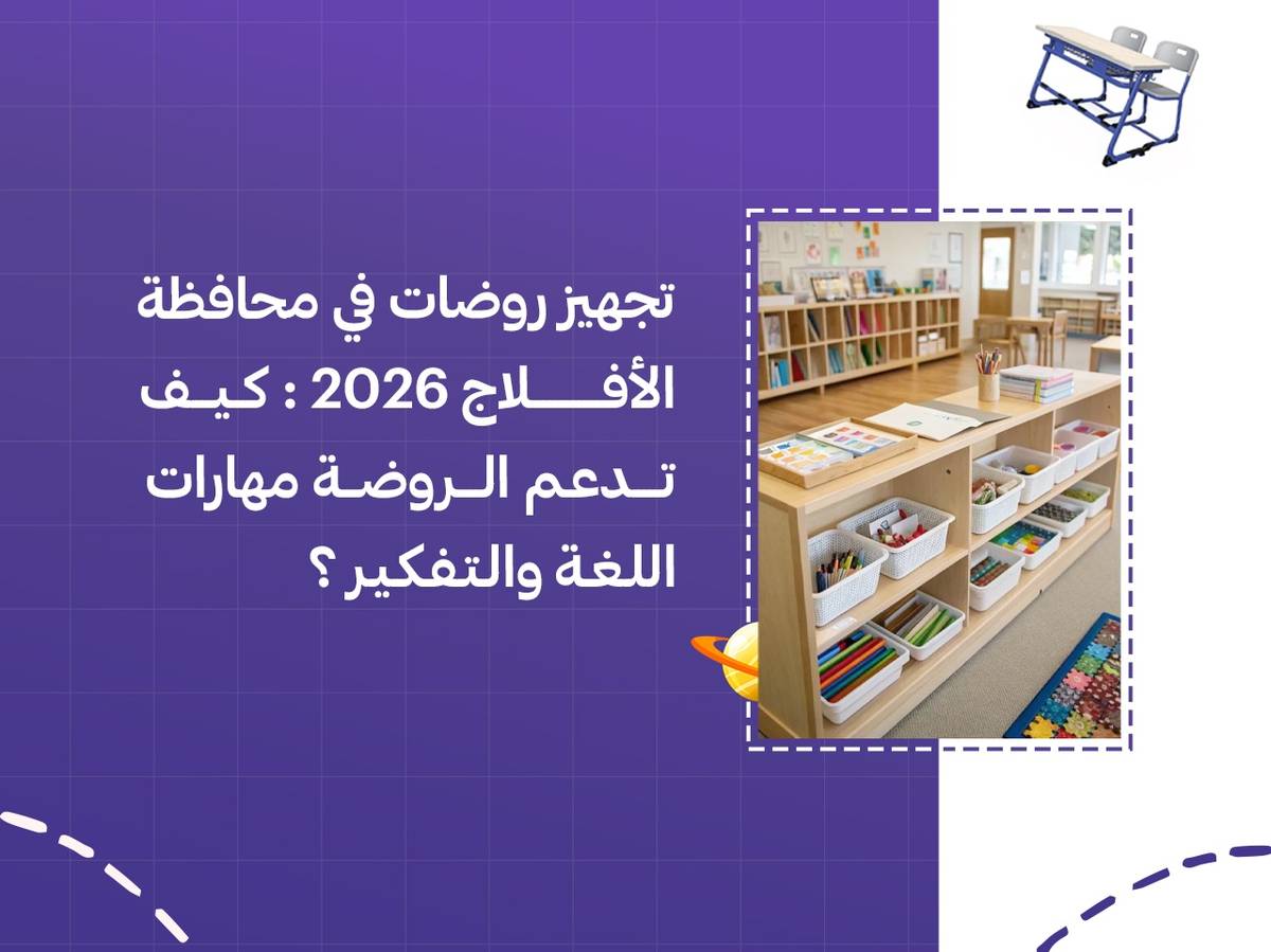 تجهيز روضات في محافظة الأفلاج 2026: كيف تدعم الروضة مهارات اللغة والتفكير؟
