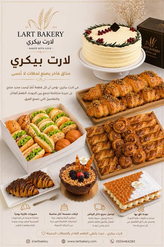 لارت بيكري.. مذاق فاخر يصنع لحظات لا تُنسى