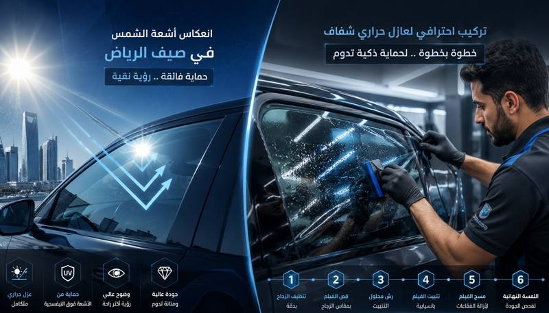 كيف احمي سيارتي من الشمس؟ الدليل التقني لأهم خطوات تركيب العازل الحراري