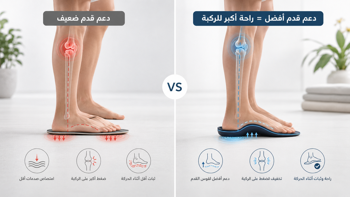 آلام الركبة وعلاقتها بدعم القدم: كيف تؤثر قدمك على ركبتك