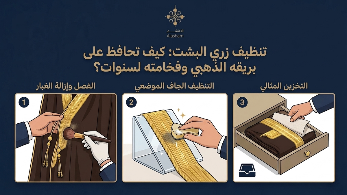تنظيف زري البشت: كيف تحافظ على بريقه الذهبي وفخامته لسنوات؟