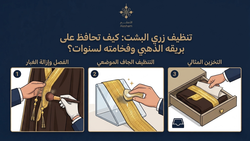 تنظيف زري البشت: كيف تحافظ على بريقه الذهبي وفخامته لسنوات؟