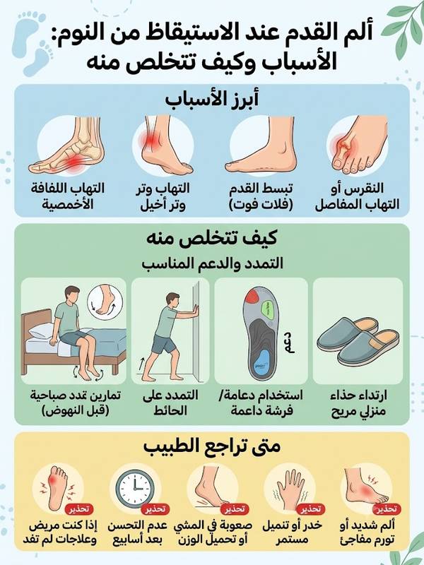 ألم القدم عند الاستيقاظ من النوم: الأسباب وكيف تتخلص منه