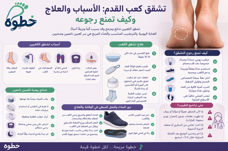 تشقق كعب القدم: الأسباب والعلاج وكيف تمنع رجوعه