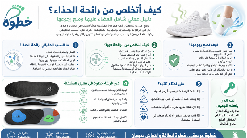 كيف أتخلص من رائحة الحذاء؟ دليل عملي شامل للقضاء عليها ومنع رجوعها