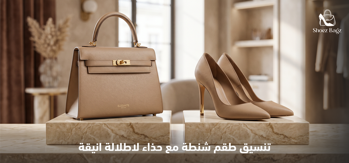 تنسيق طقم شنطة مع حذاء لاطلالة انيقة