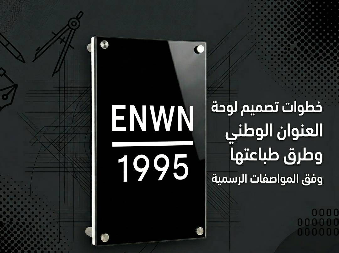 خطوات تصميم لوحة العنوان الوطني وطرق طباعتها وفق المواصفات الرسمية