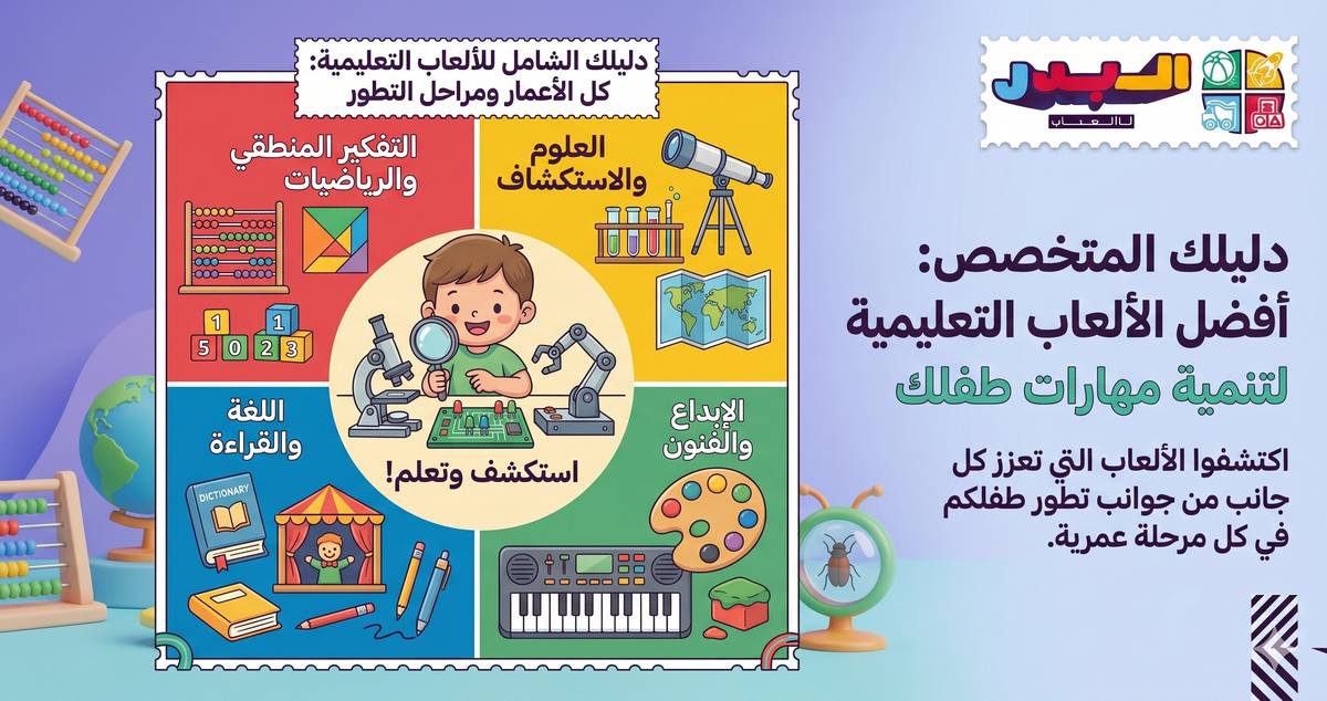 العاب تعليمية للاطفال: دليل اختيار الأفضل حسب العمر والمهارة 2026