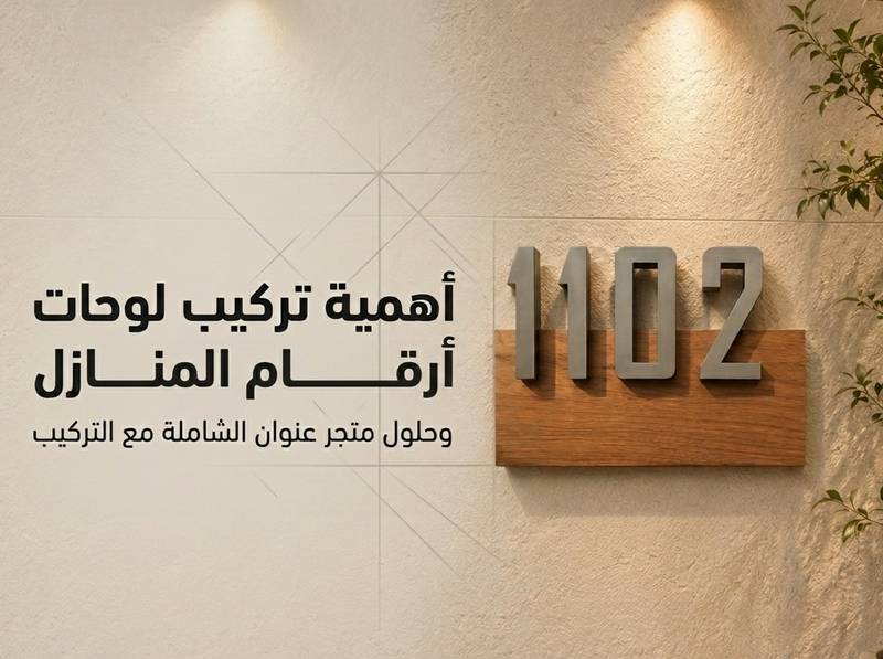 أهمية تركيب لوحات أرقام المنازل وحلول متجر عنوان الشاملة مع التركيب