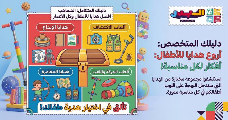 أفضل هدايا أطفال في السعودية 2026: دليلك الكامل حسب العمر والميزانية