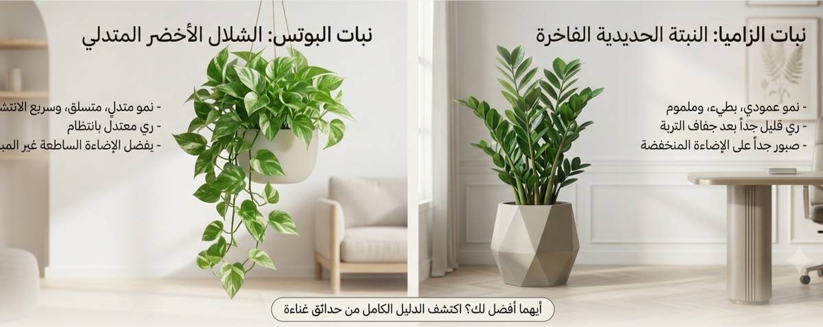 الفرق بين نبات البوتس والزاميا وأيهما أفضل؟