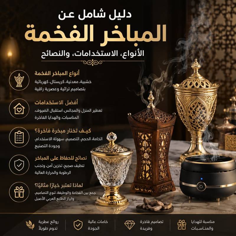 مباخر فخمة بتصاميم راقية تناسب المنزل والهدايا الفاخرة 
