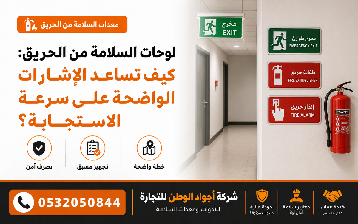 لوحات السلامة من الحريق: كيف تساعد الإشارات الواضحة على سرعة الاستجابة؟