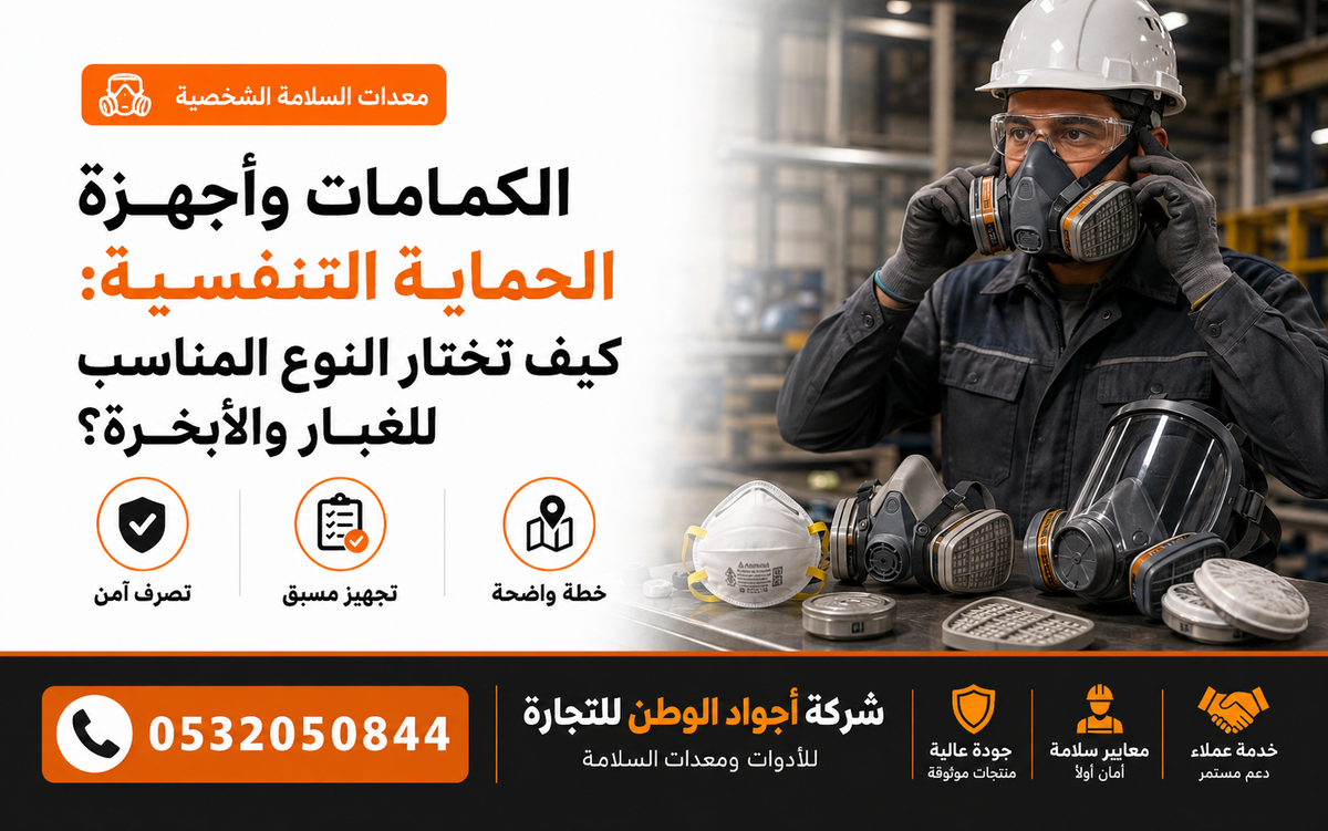 الكمامات وأجهزة الحماية التنفسية: كيف تختار النوع المناسب للغبار والأبخرة؟