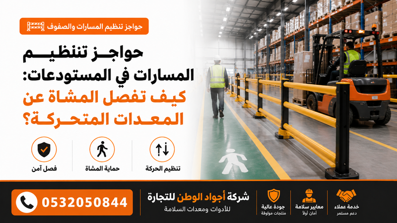 حواجز تنظيم المسارات في المستودعات: كيف تفصل المشاة عن المعدات المتحركة؟