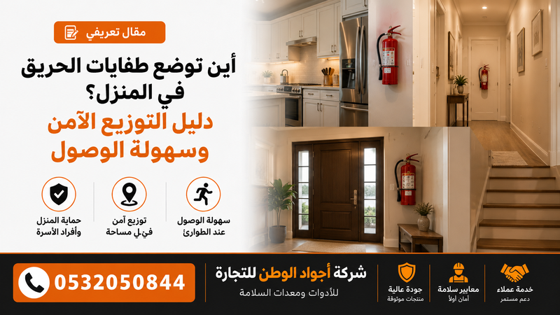 أين توضع طفايات الحريق في المنزل؟ دليل التوزيع الآمن وسهولة الوصول