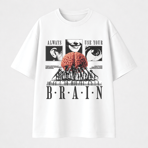 تيشيرت اوفرسايز - Always use your brain 