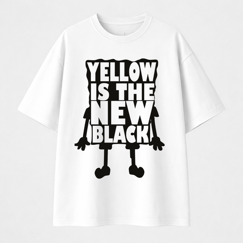 تيشيرت اوفرسايز - Yellow is the new black 