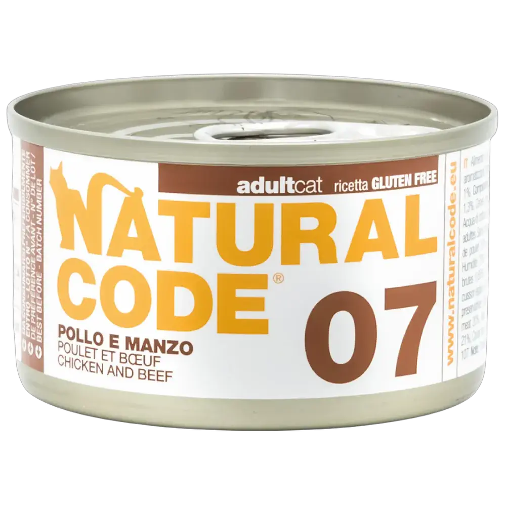 Natural Code 07 Cans Chicken & Beef for Cats 85g