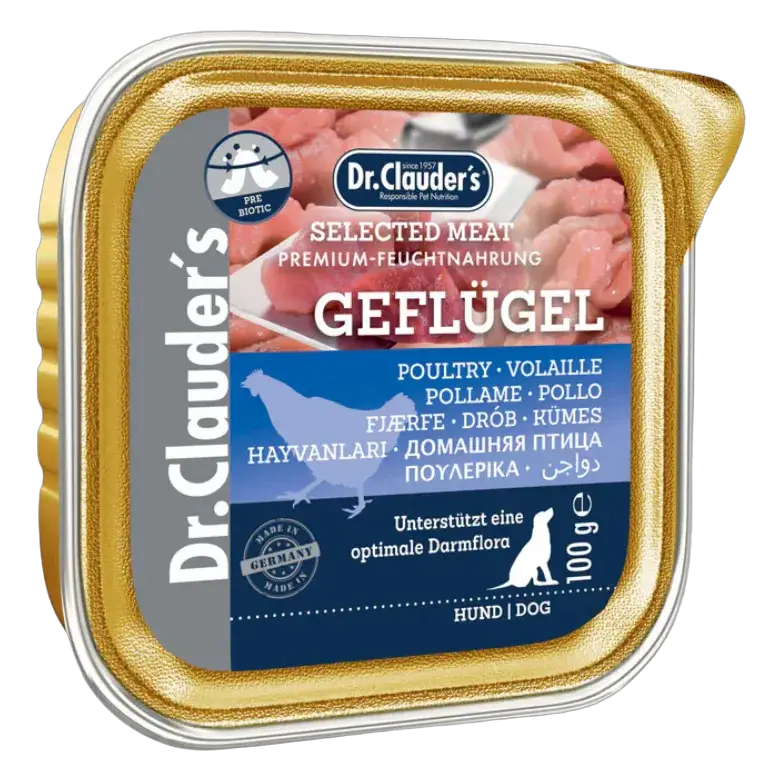 Dr.Clauders Selected Meat Bowls Poultry for Dogs 100g